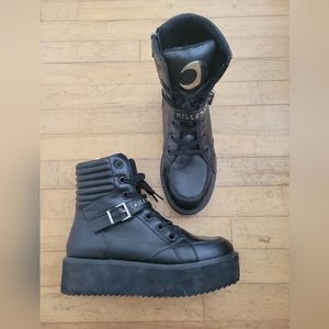 Killstar crescent moon platform boots